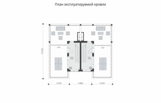 Двухэтажный таунхаус с подвалом и эксплуатируемой кровлей